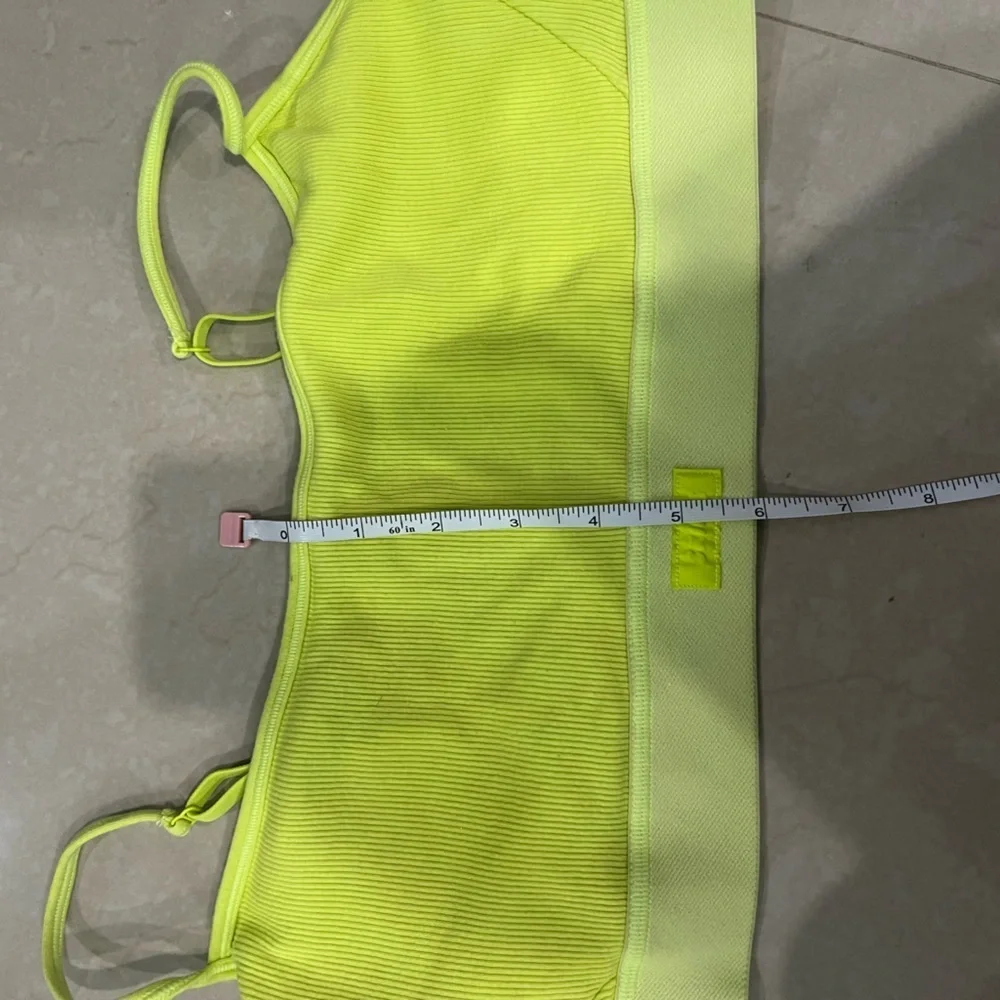 SKIMS Cotton Rib Scoop Bralette Neon Yellow Women's Sports Bra (Size XL) - Picture 9 of 9